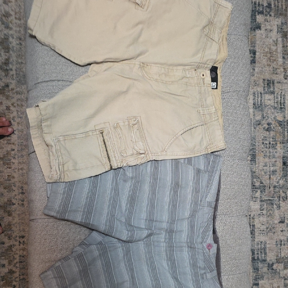 Vintage OP Tan Cargo Shorts And Oneill Board Shorts 36W